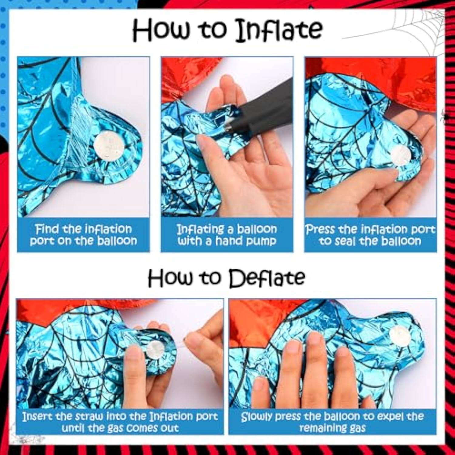 Happy Birthday Balloons Letters Banner For Boys Spider Theme Birthday Decorations Party Supplies