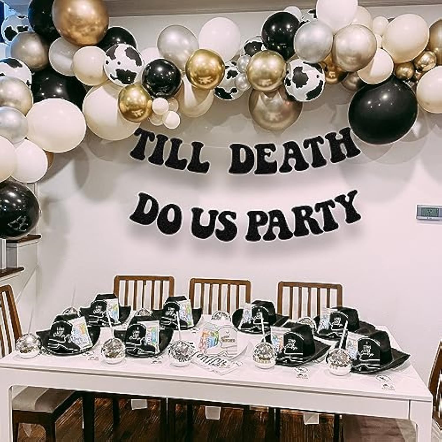 Till Death Do Us Party Halloween Banner Bride To Be Bachelorette Party Garland Wedding Anniversary Theme Sign