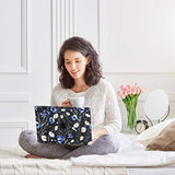 Case For Macbook Air 13 Inch (Model: A1466 & A1369, 2010-2017 Release), 3D Effect Matte Black See Through Hard Cover & Keyboard Cover Compatible Older Version Mac Air 13.3 Inch, Floral Pattern