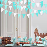 10M/32Ft Aqua Green Banner Party Decorations Triangle Flag Pennant Bun
