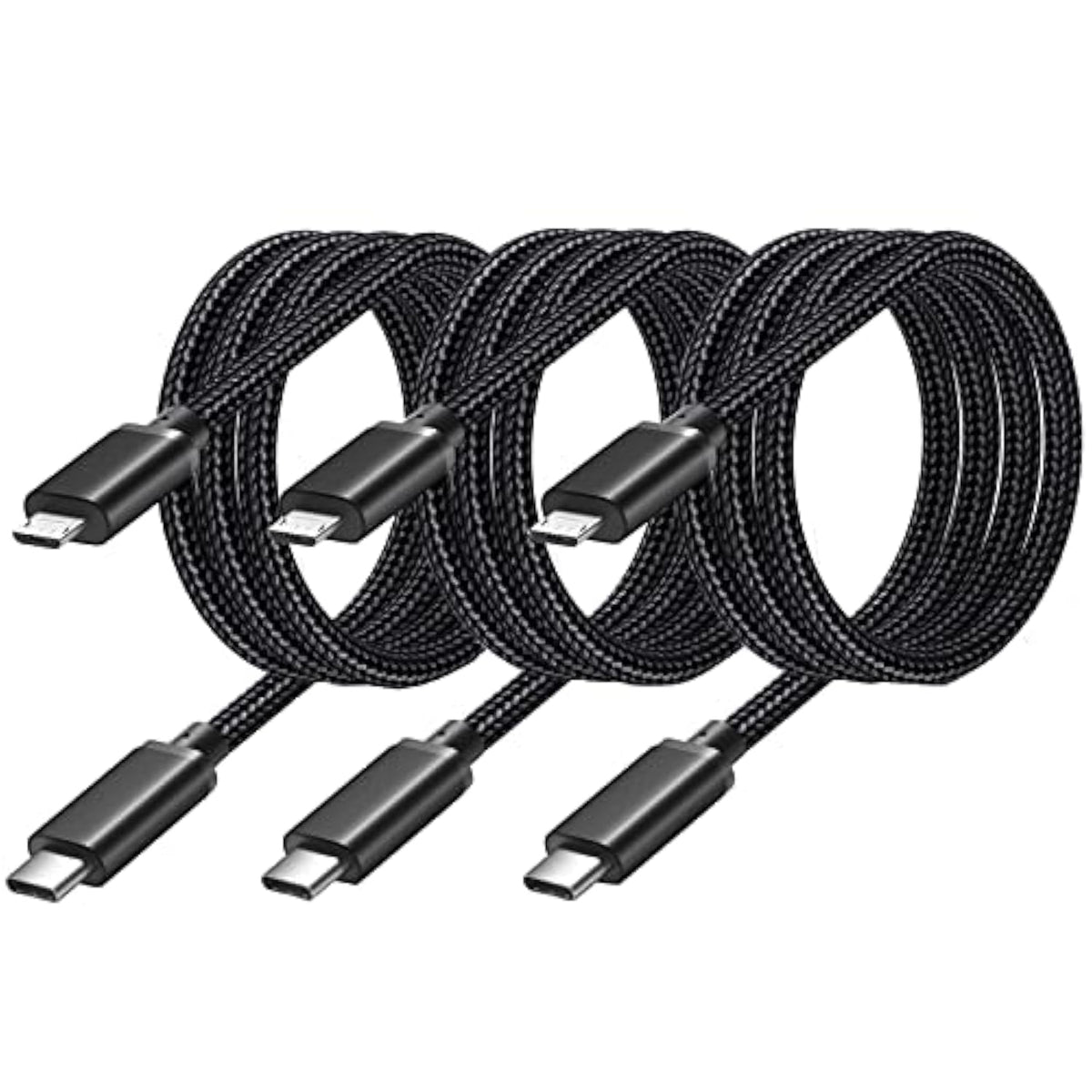 Micro Usb To Usb C Cable 3.3Ft, 3 Pack Braided Usbc To Micro Usb Cable, 2.4A Charging & 480Mbps Data Transfer,Type-C To Usb Micro Android Charger Cable For Kindle/Ps4 Xbox Controller/Samsung S7 S6 S5