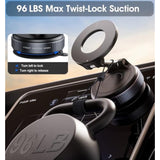 2026 Upgraded Vacuum Magnetic Car Phone Holder 360° Reinforced 96Lbs Ultra Suction Cup Phone Mount For Magsafe Cell Phone Holders For Your Car/Gym/Mirror Mount For Iphone & Android