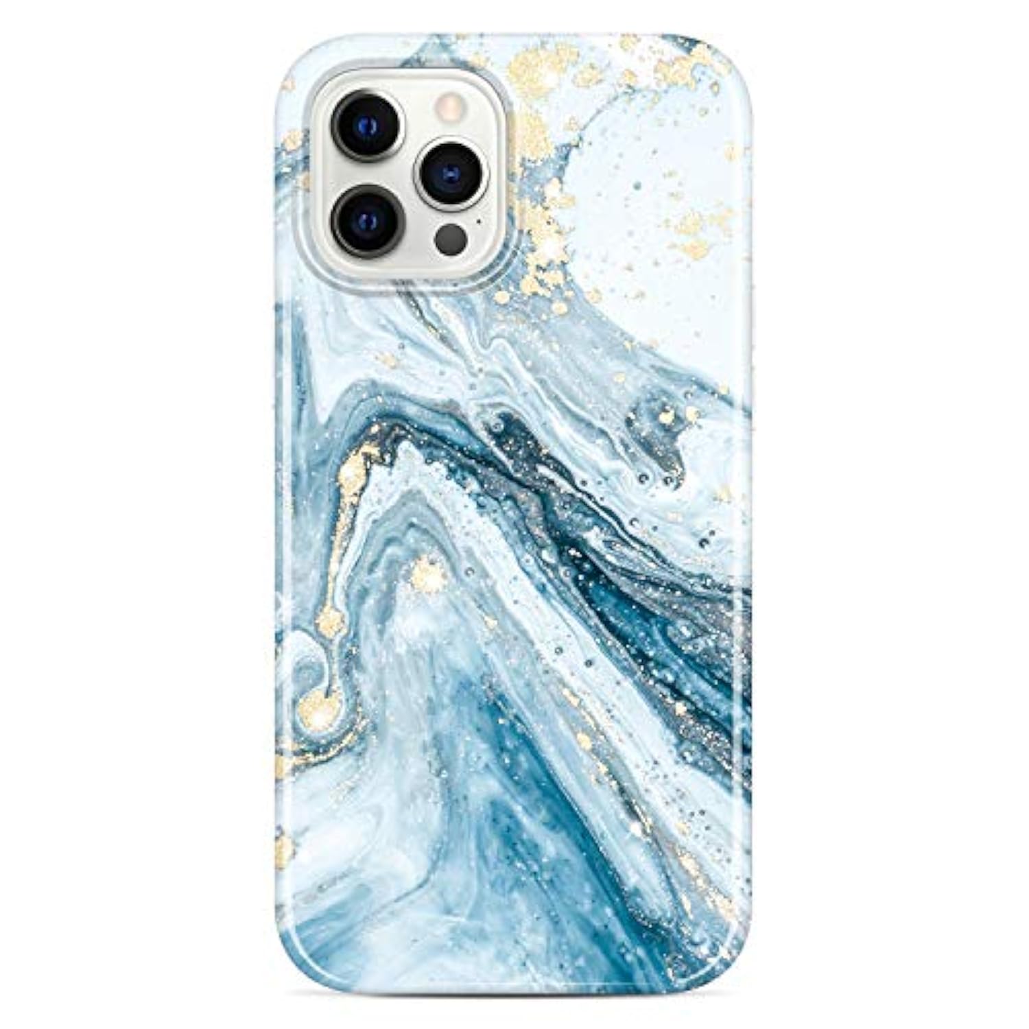Gold Sparkle Glitter Case Compatible With Iphone 12 Pro Max Marble Design Slim Shockproof Tpu Soft Rubber Silicone Cover Phone Case 6.7 Inch 2020 Blue