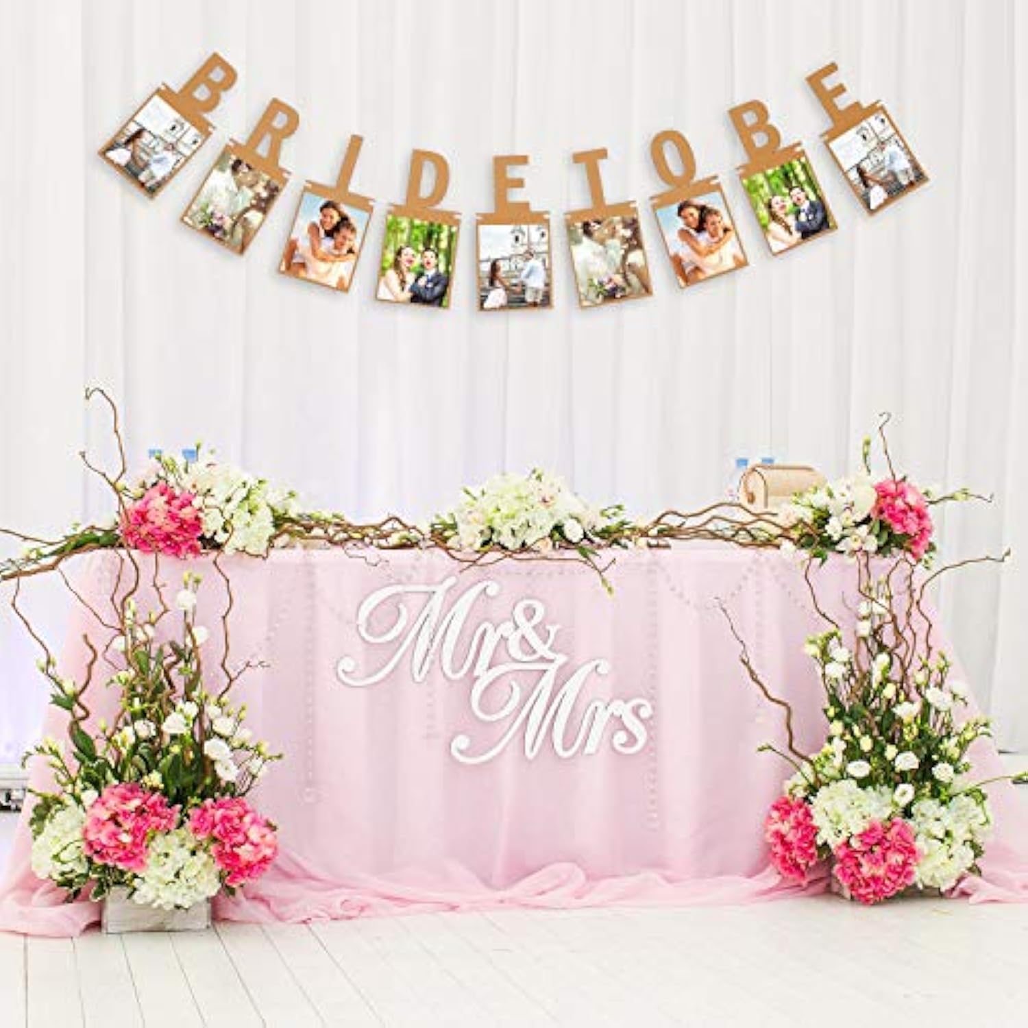 Brown "Bride To Be" Photo Banner Bunting for Wedding and Bridal Shower Decor