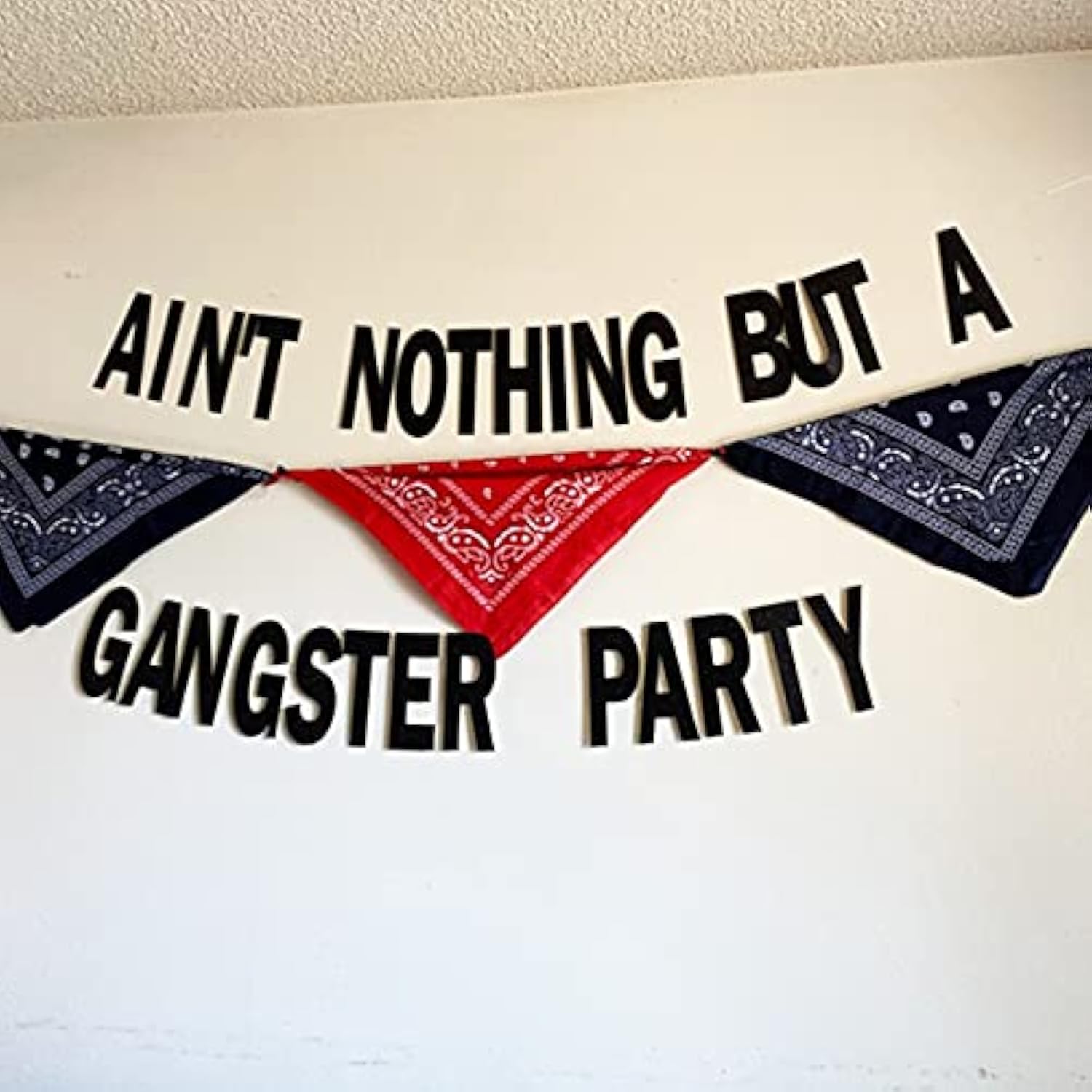 Glitter Ain'T Nothing But A Gangster Party Banner 90'S Hip Hop Disco Decor Black