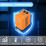 2 In 1 Gan Charger 120W, New Scalable Retractable 120W Fast Charger Module, All In 1 Foldable Charging Adapter Wall Plug For Phone, Tablet, Laptops (Orange)