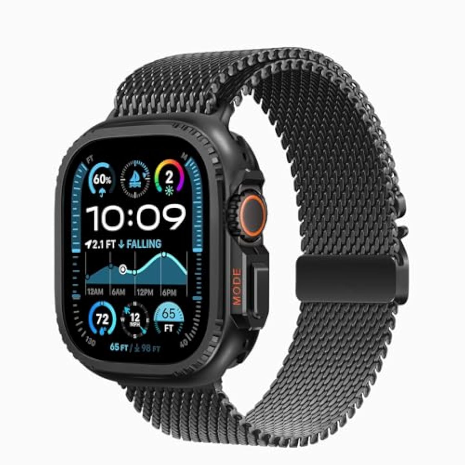 2 In 1 Metal Case Compatible With Apple Watch Ultra 3/2/1 49Mm, Rugged Shockproof Metal Bumper Case With Back Cover For Iwatch 49Mm (Black)