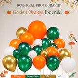 132PCS Fall Balloon Arch Orange Gold Green White Garland Baby Shower Decor