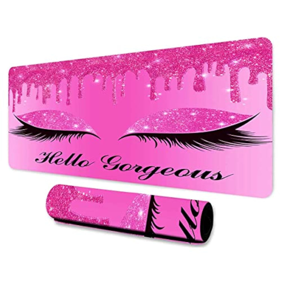 Eyelash Large Mouse Pad 31.5X11.8X0.12 Inches Rubber Anti-Slip Mouse Pad Long Table Pad Keyboard Table Pad For Studio Desk Computer Desk Bdxpmn127