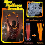 100 Pcs 8 Inch Orange Glow Sticks for Parties, Necklaces, and Bracelets