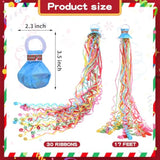 24Pack Colorful Hand-Thrown Streamer Poppers, No Mess Confetti for Parties & Events