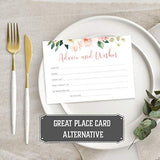 Set Of 50 Advice And Wishes Cards - Double Sided Floral Cards, Perfect For The Bride And Groom, Baby Shower, Bridal Shower, Wedding Shower, Graduation Party, Retirement Party, Anniversary