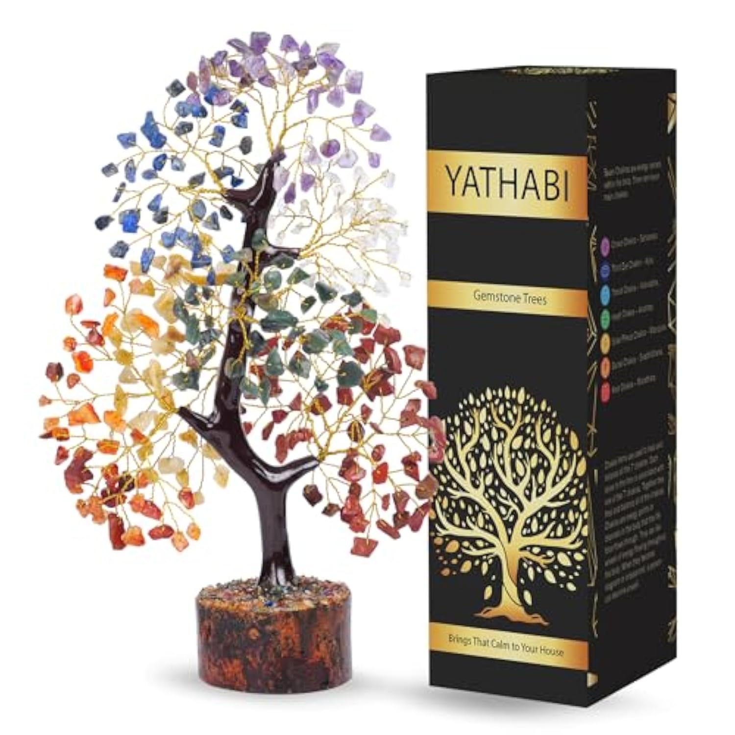 7 Chakra Tree Of Life Decor - Crystal Tree - Feng Shui Decor - Crystal Bonsai Tree - Gem Tree - Gemstone And Crystals - Spiritual Tree - Chakra Stones - Crystal Gifts - Birthday Gift For Women