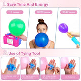 Electric Balloon Pump, Portable Dual Nozzle Balloon Air Pum Inflator B