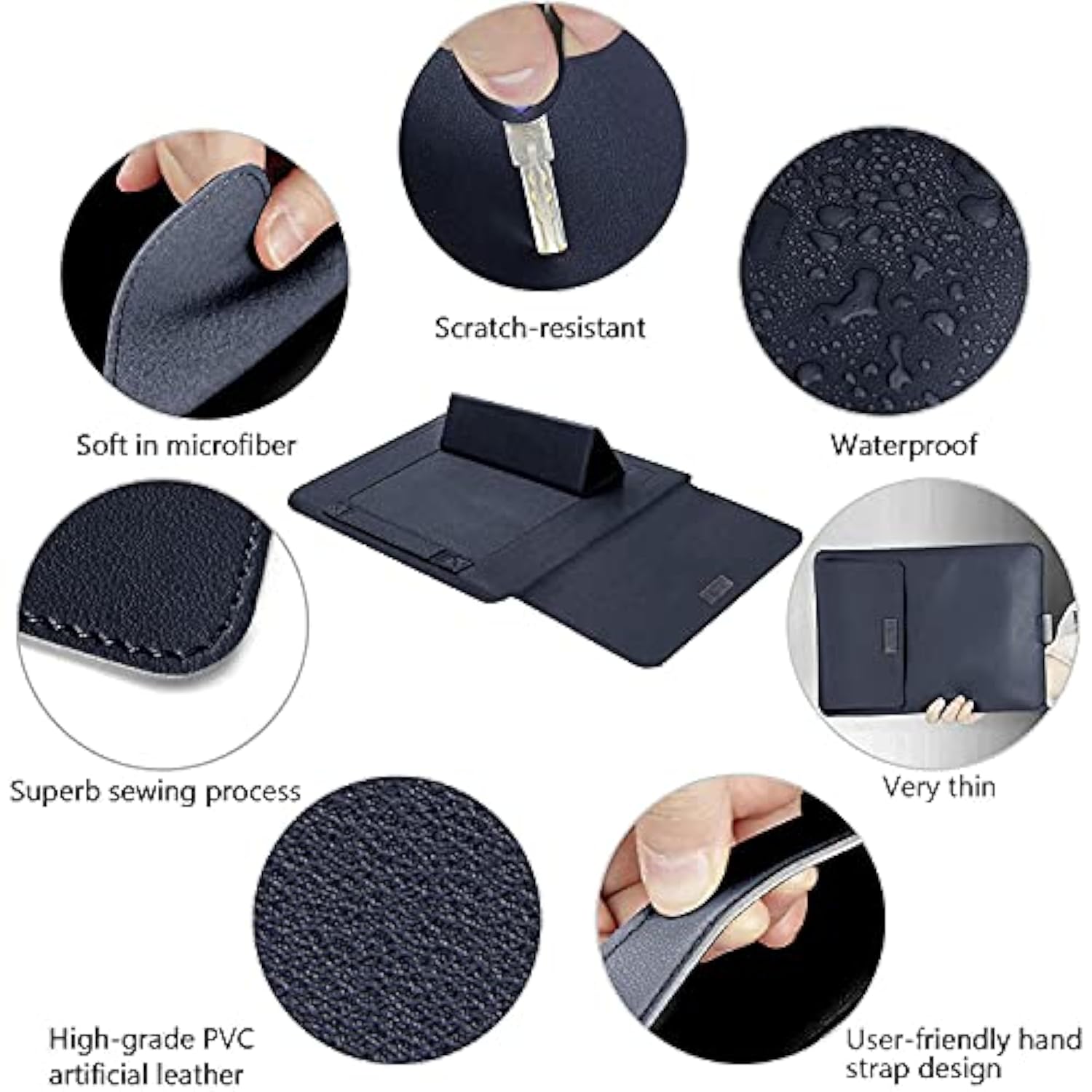 13 Inch Laptop Sleeve Case, Slim Laptop Carrying Case With Stand Function Compatible With 2018-2021 Macbook Air 13 M1/ 2016-2021 Macbook Pro 13 M1/ Xps 13 Inch/ 13"-13.3" Surface Pro X 6 7 8