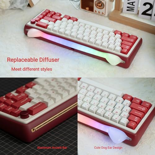 Chilkey Foxy65 Mechanical Keyboard With Knob, Gasket Mount 65% Aluminum Wireless Mechanical Keyboard, Bt5.0/2.4Ghz/Usb-C, Hot Swappable, Rgb Backlit Computer Custom Key Board For Pc