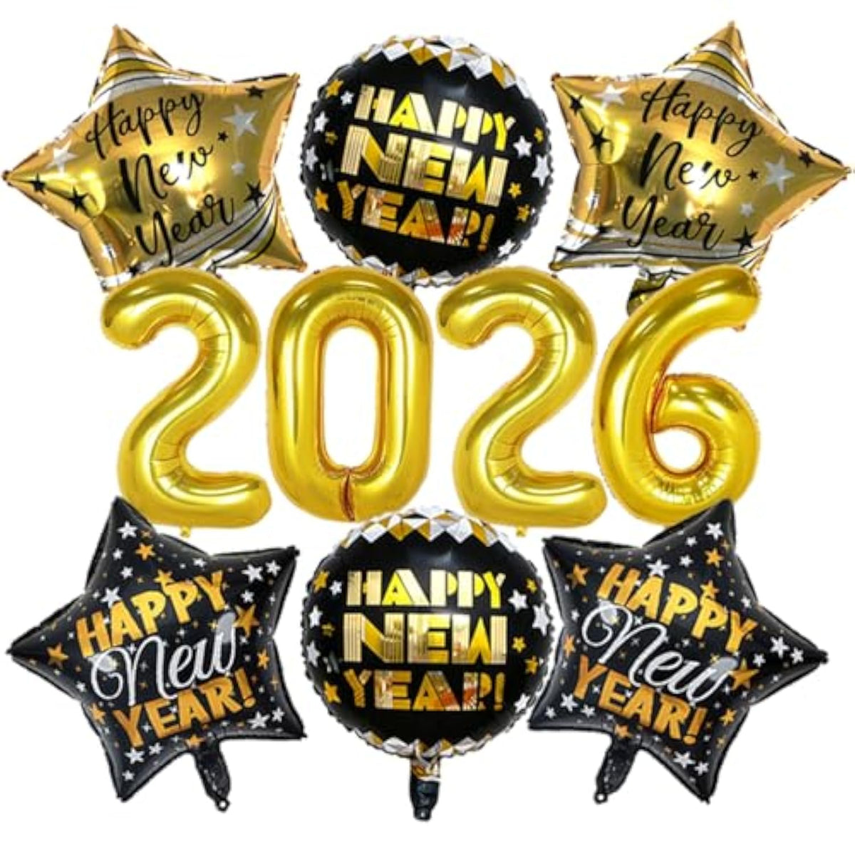 16 Inch Gold 2026 Number Foil Balloons New Year Party Decorations