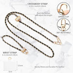 Phone Lanyard With Wrist Strap Universal Phone Crossbody Chain Adjustable Cell Phone Strap Fashion Phone Wrist Lanyard Compatible With Most Smartphones For Women Girls (Black)