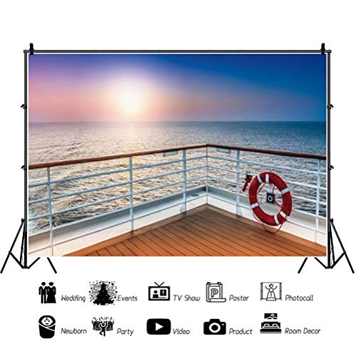 7x5ft Cruise Ship Backdrop for Party Decorations Sea Ocean Beach Photo Backdrops Marine Sailor Nautical Backdrop Decorations Summer Hawaiian Background Photo Studio Props