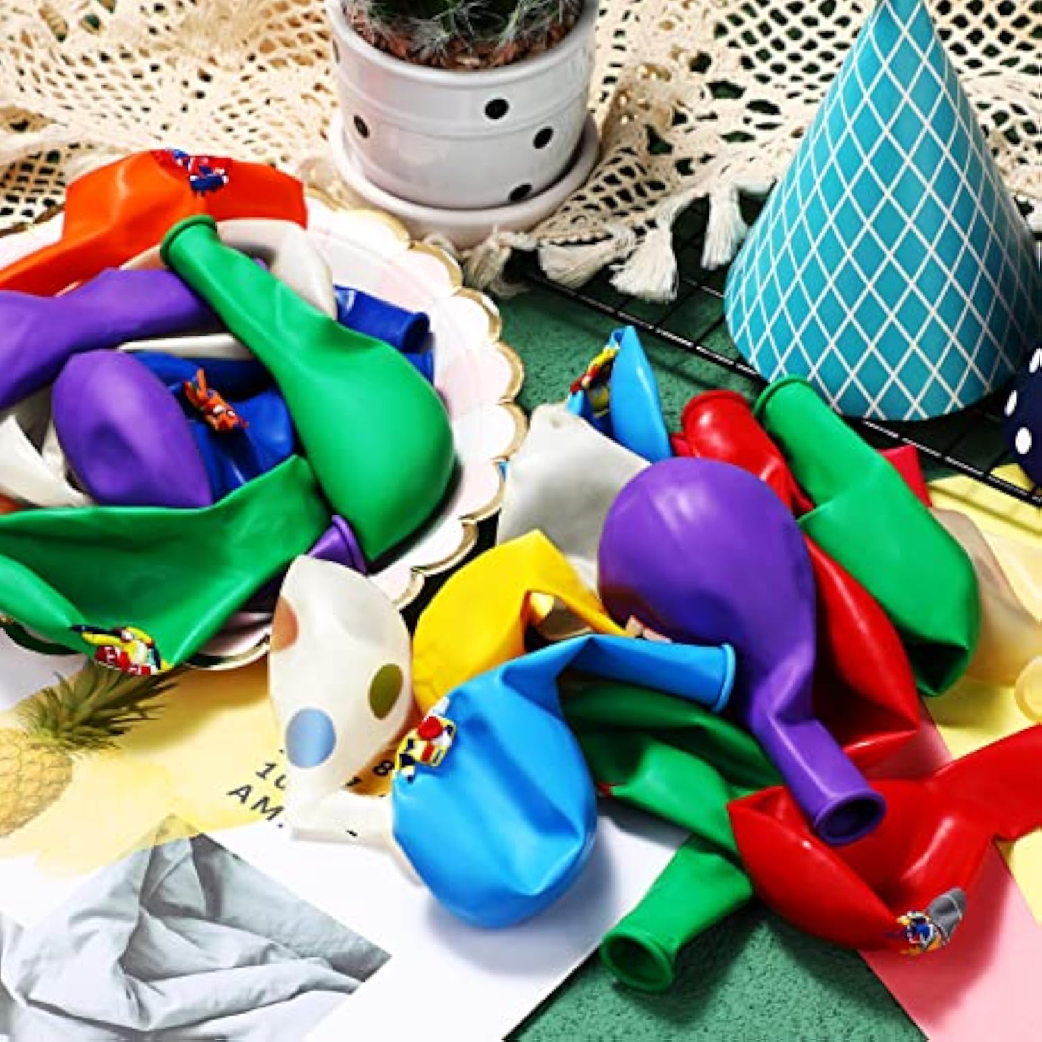 50 Pcs Art Party Balloons Multicolor Artist Foil Confetti Latex Balloons 12 Inch