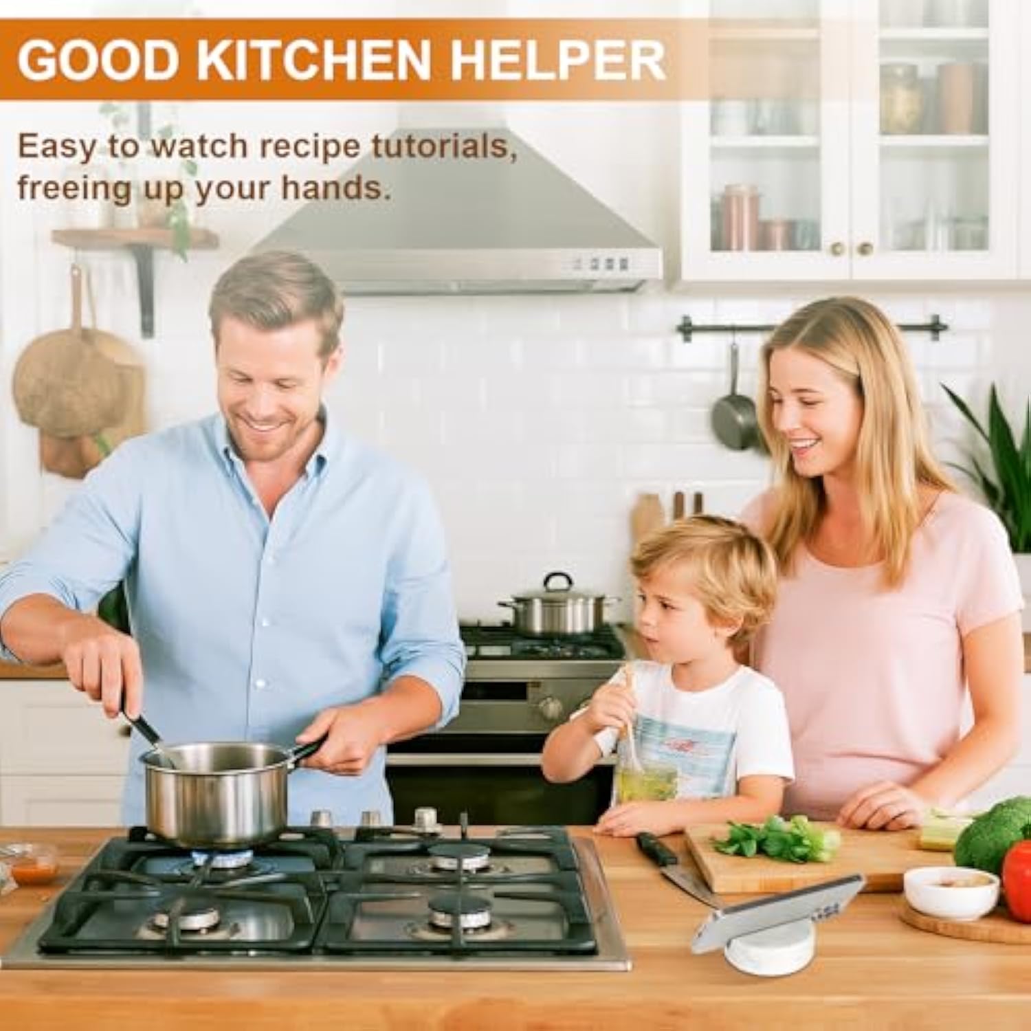 Elegant And Versatile White Marble Phone Stand With Sound Amplification Round Phone Holder Function For Desk,Kitchen,Bathroom,And Bedside