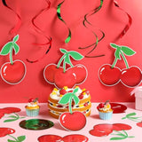 30 Pcs Cherry Hanging Swirl Decorations Cherry Party Hanging Ornaments For Birthday Baby Shower Party Supplies Decor