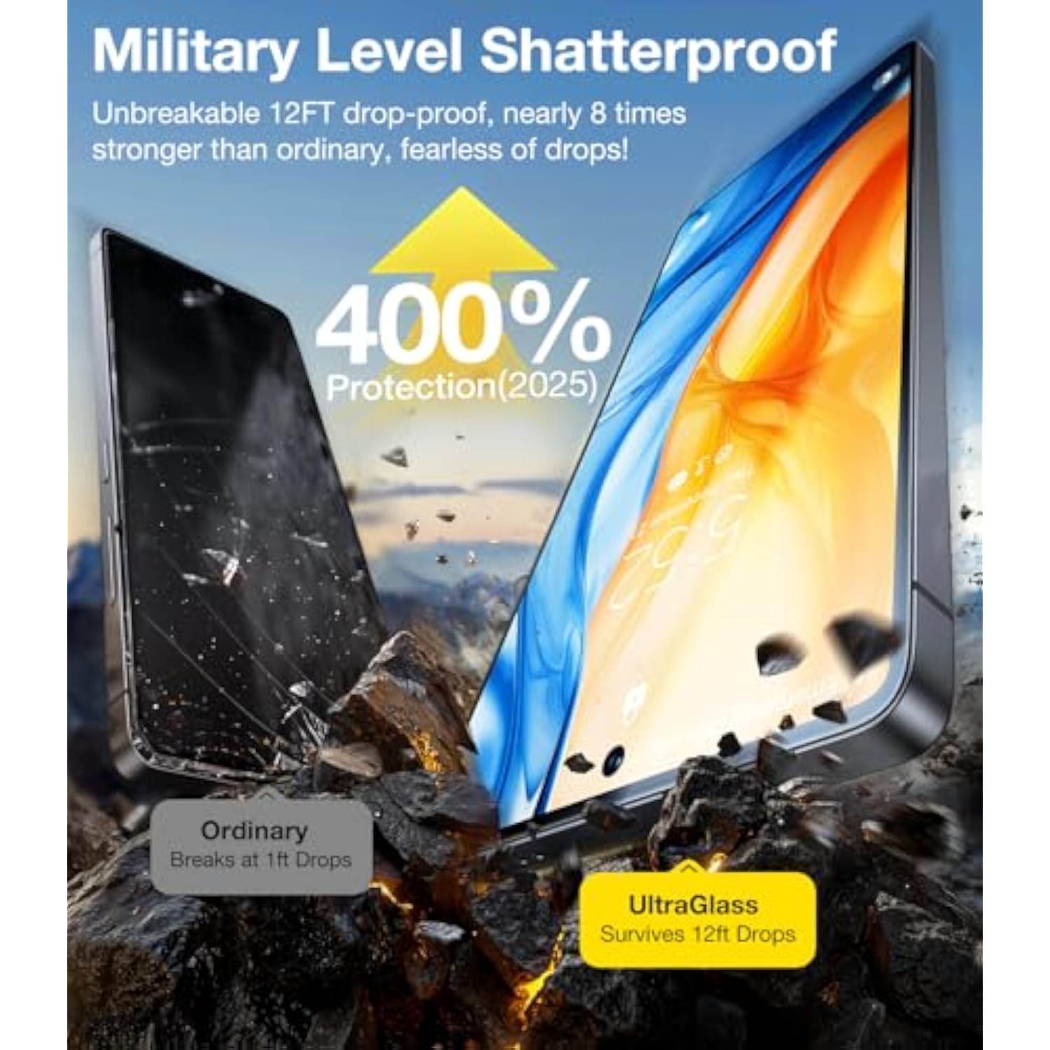 2-Pack Unbreakable 9H+ Screen Protector for Samsung S25 Plus, Shatterproof, Durable