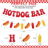 Hotdog Bar Banner Hotdog Birthday Party Supplies for Kids Sausage Party Decor