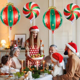 6Pcs Christmas Balloons - Round Candy Lollipop Foil Balloon, Hanging Balls Balloons For Christmas Decorations, New Year Candies Party Decor, Birthday Decorations For All Ages