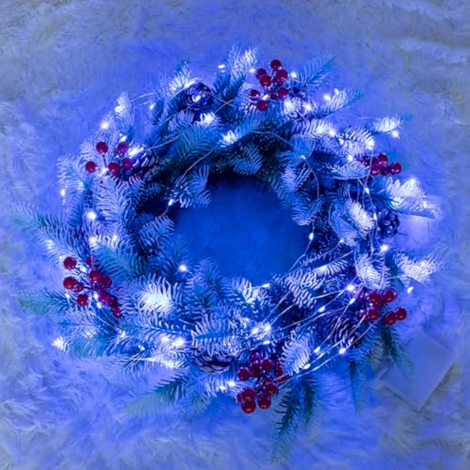 2Pack Blue Fairy Lights Battery Operated With Timer, Waterproof 33Ft 100Led String Lights Indoor Outdoor For Bedroom, Ch
