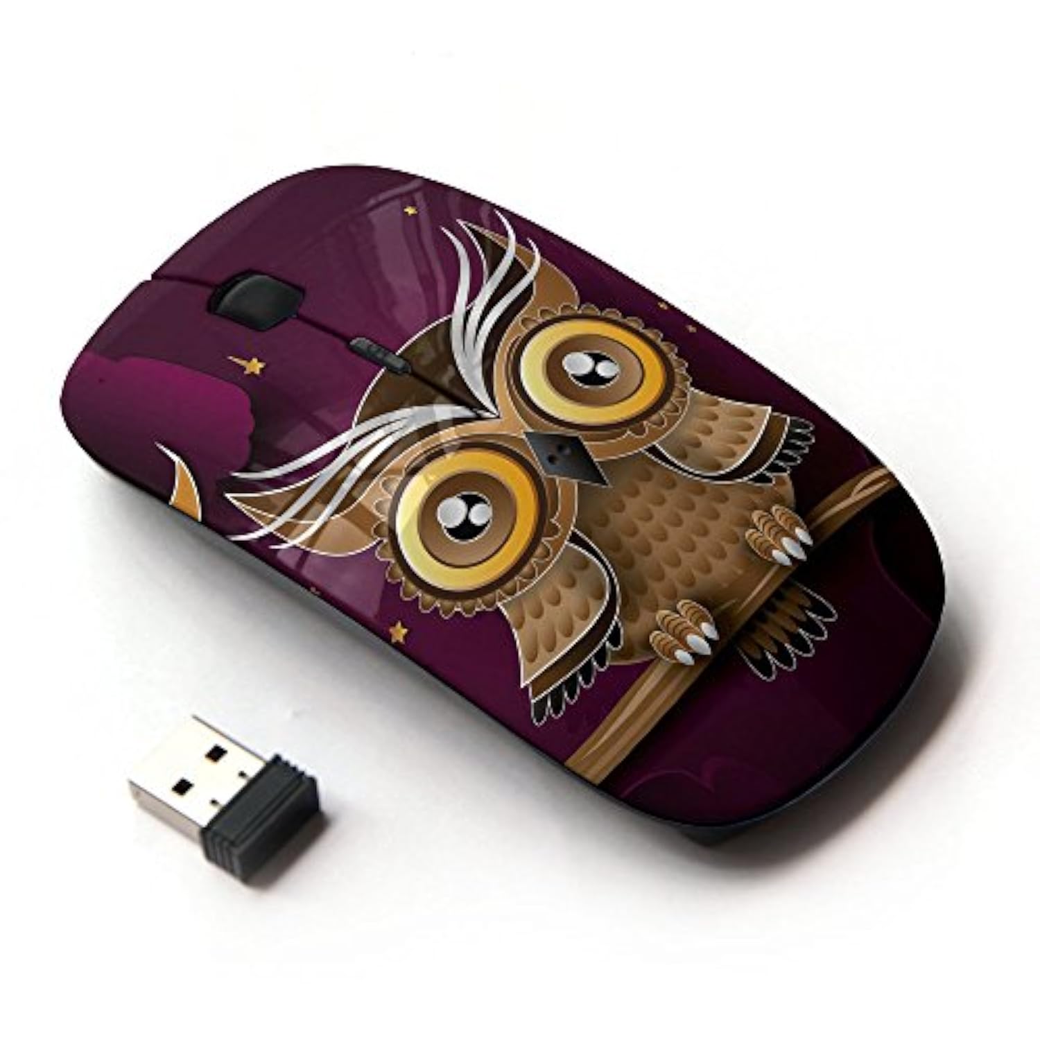 [ Optical 2.4G Wireless Mouse ] Owl Purple Smart Design Minimalist Modern