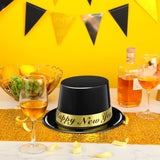 4 Pcs Black Happy New Year 2026 Top Hats Party Accessories