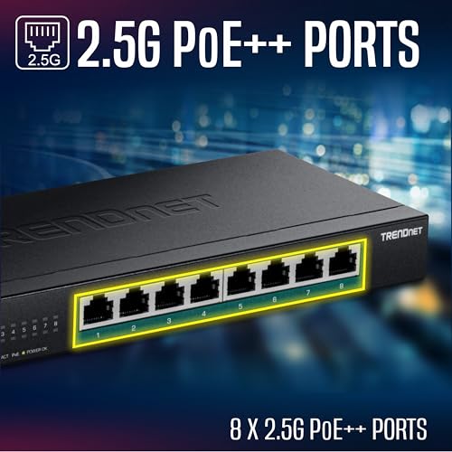 8-Port 2.5G Poe++ Switch, Tpe-Bg380, 8 X 2.5Gb Poe++ Ports, 230W Poe Power Budget, 40Gbps Switching Capacity, Ndaa + Taa Compliant, Protection