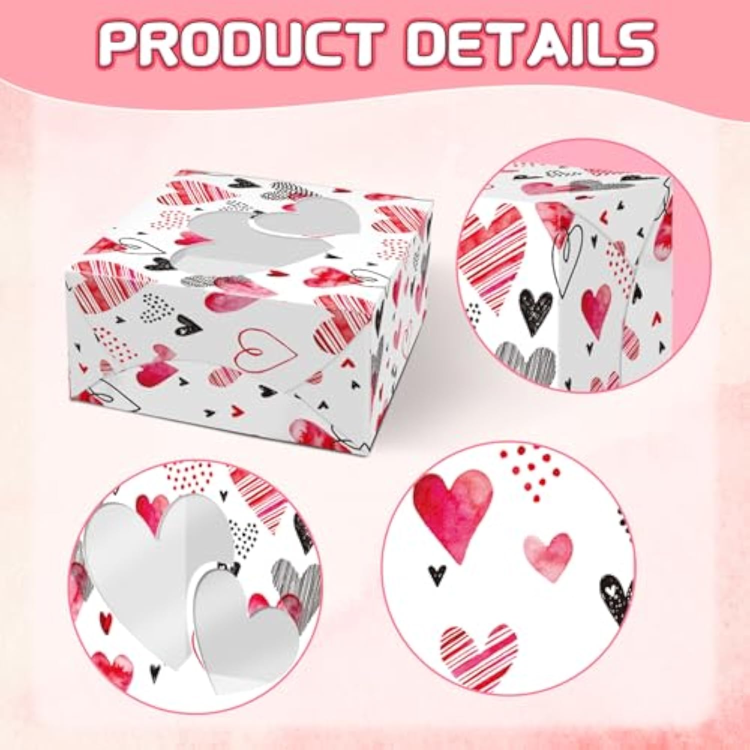 Valentine’S Day Treat Gift Boxes 24 Pcs Paper Transparent Window Packaging Box For Cookie Macaroon Candy Chocolate Wedding Birthday Party Favor Supplies Decorations