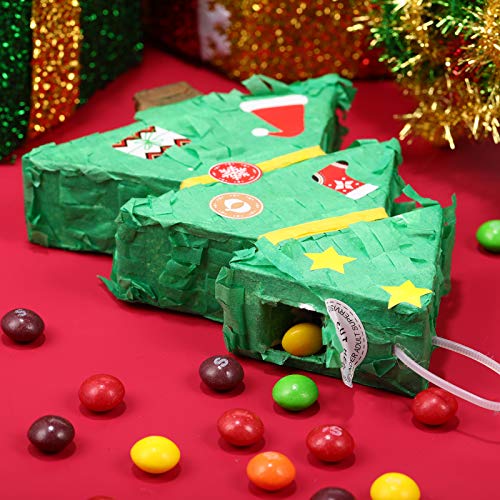 Christmas Tree Mini Pinata, Xmas Party Favors Supply, 6 x 4.7 x 1.2