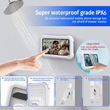 Upgraded 480° Rotating Shower Phone Holder Waterproof Case With Touch Screen,Oolyico Shower Accessories Guardian Buddy Holder Wall Mount Shelf In Bathroom Bathtub For 4" 7" Cell Phone