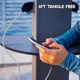 Titanium [Apple MFi Certified] 6FT Fast Charging Tangle Free Heavy Duty USB to Lightning Cable. Includes Sync+Charge & Aluminum Tips for Optimum Connectivity: Silver