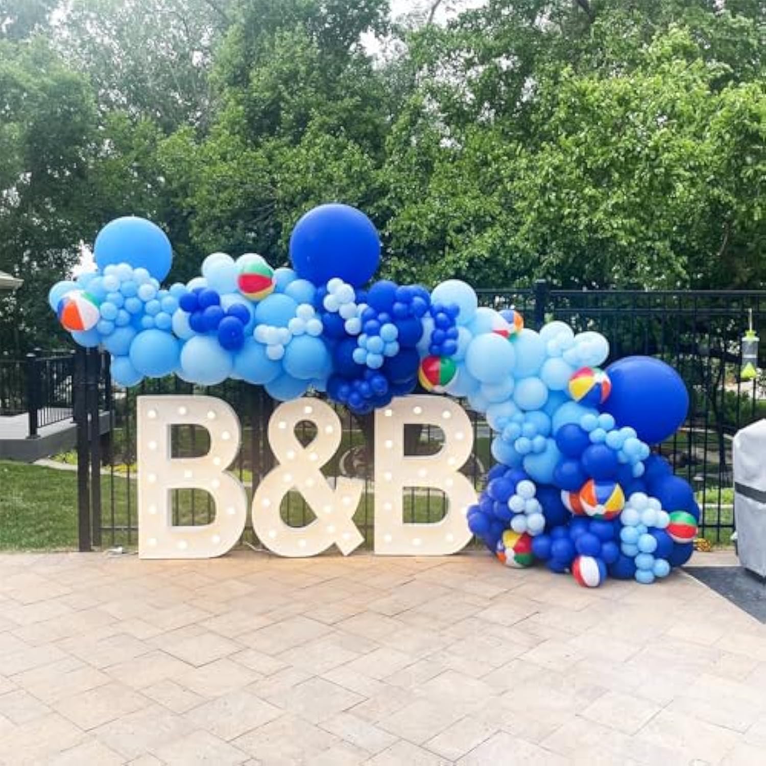 124Pcs Blue Balloons Garland Arch Kit, 18In 12In 10In 5In Baby Light Blue Royal Blue Metallic Blue Balloons For Baby Shower Birthday Baseball Nautical 4Th Of July Independence Party Decorations