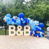 124Pcs Blue Balloons Garland Arch Kit, 18In 12In 10In 5In Baby Light Blue Royal Blue Metallic Blue Balloons For Baby Shower Birthday Baseball Nautical 4Th Of July Independence Party Decorations