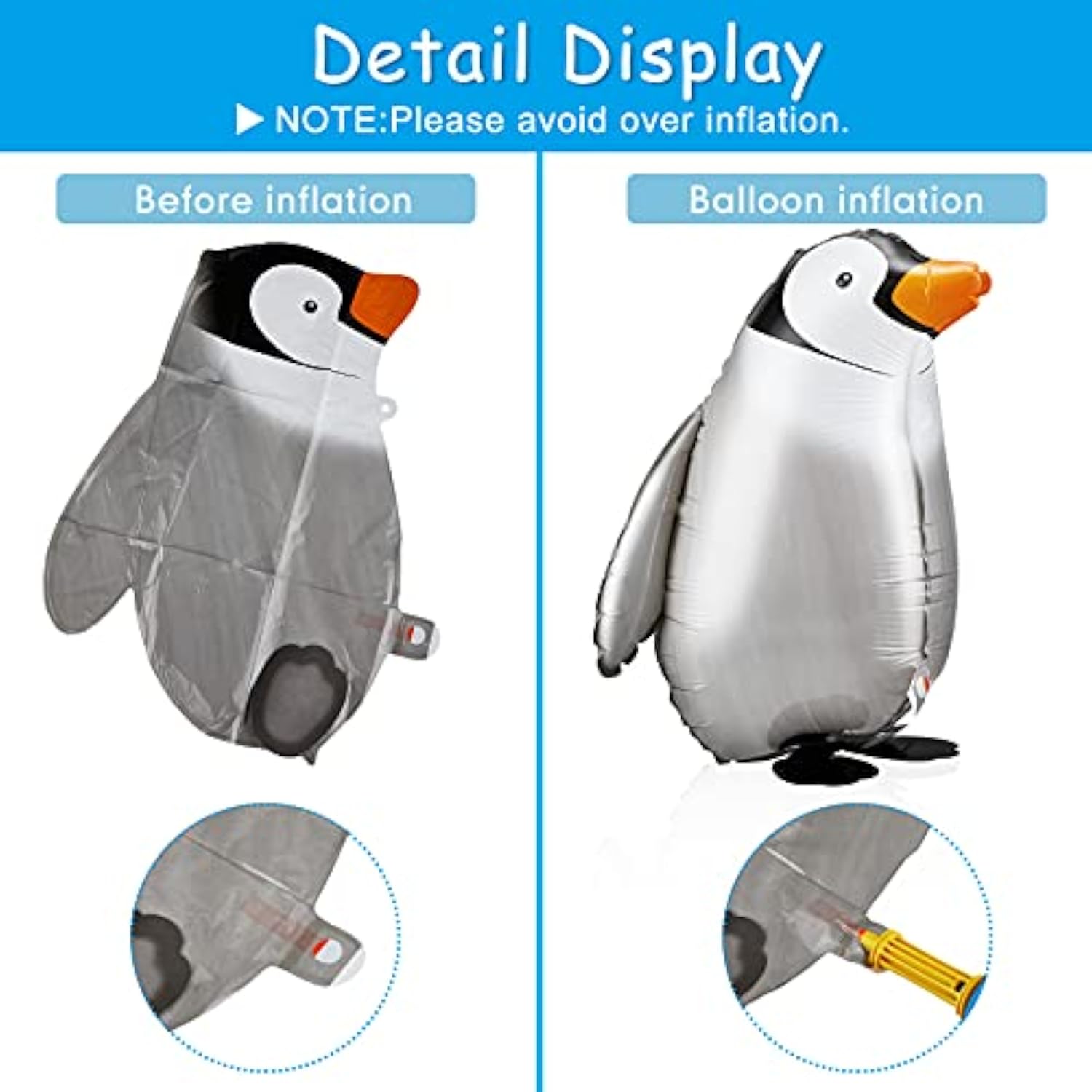 6pcs Walking Penguin Foil Balloons for Baby Shower & Birthday Party Decor