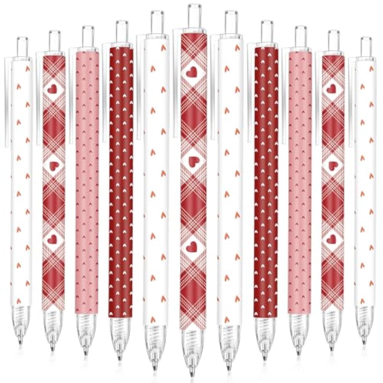 36 Pcs Valentine'S Day Pens Bulk Valentines Coworker Gift Heart Ballpoint Pen With Black Ink Pink And Red Retractable Pens Bulk For Employee Office Staff Supplies Friend Family, 4 Styles