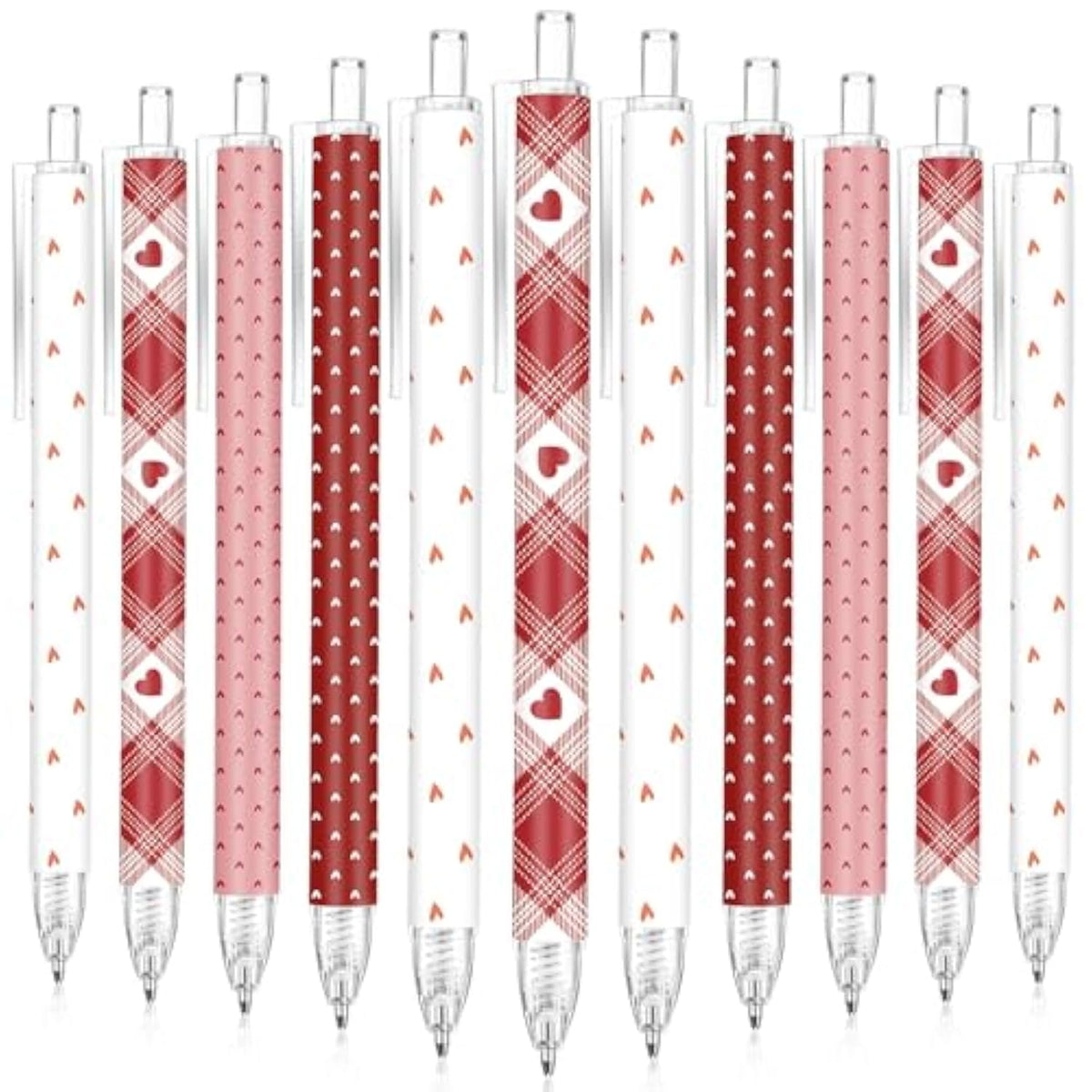 36 Pcs Valentine'S Day Pens Bulk Valentines Coworker Gift Heart Ballpoint Pen With Black Ink Pink And Red Retractable Pens Bulk For Employee Office Staff Supplies Friend Family, 4 Styles