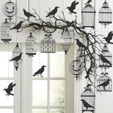 Halloween Crow Garland Black Cage Raven Gothic Party Hanging Haunted Decor