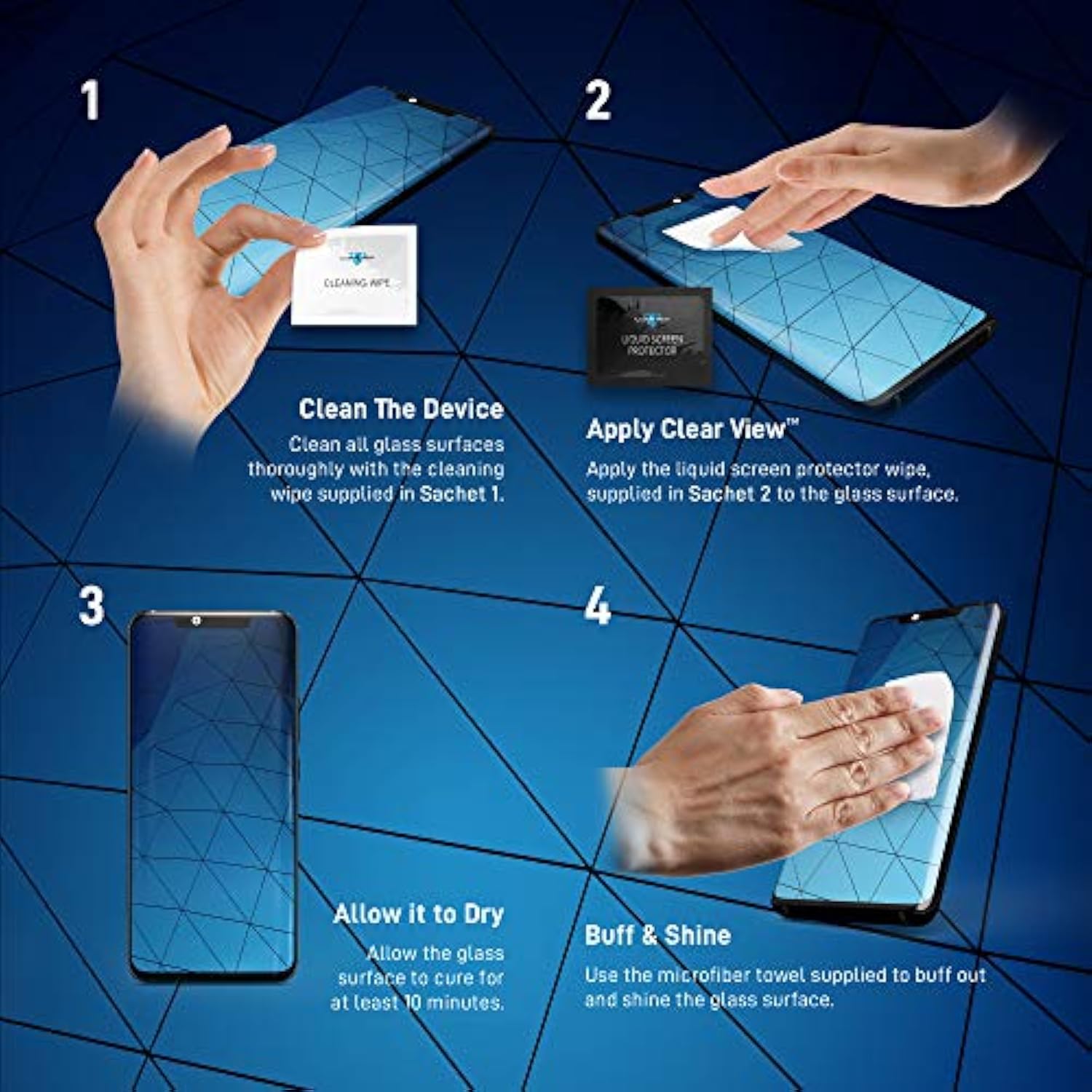 CLEARVIEW Liquid Glass Screen Protector | Covers up to 6 Devices | for All Smartphones Tablets and Watches