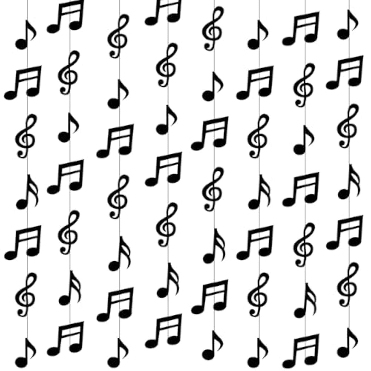 8Pcs Music Notes Party Decorations, Black Musical Note Hanging Swirl, Music Theme Party Supplies, Musical Notes Garland For Concerts, Music-Theme Parties, Birthdays, Weddings And Baby Showers