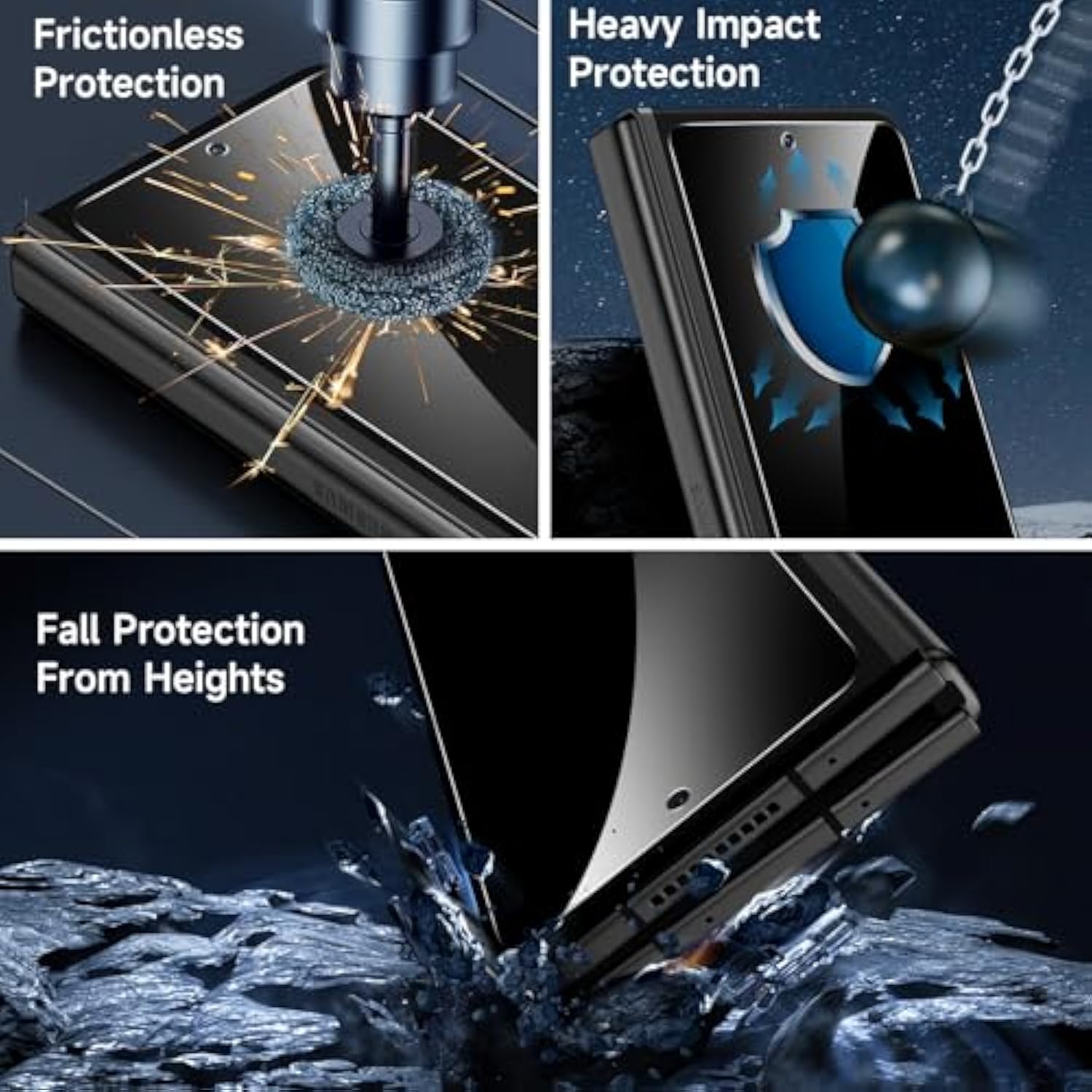[2 Pack] Privacy Screen Protector For Samsung Galaxy Z Fold 6,9H Hardness Tempered Glass Front Privacy Samsung Galaxy Z Fold 6 Screen Protector,Anti-Scratch Case Friendly Accessories Bubble Free