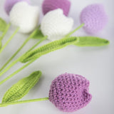 Handmade Crochet Tulip Bouquet – Crocheted Flower Knitted Yarn Artificial Tulips, Forever Floral Arrangement For Home Decor, Wedding, Birthday