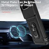 Google Pixel 8 Pro Case with Slide Camera Cover HD Screen Protector, Military Grade 16ft Drop Tested, Magnetic Ring Holder Kickstand Protective Phone Case for Google Pixel 8 Pro 2023, Black