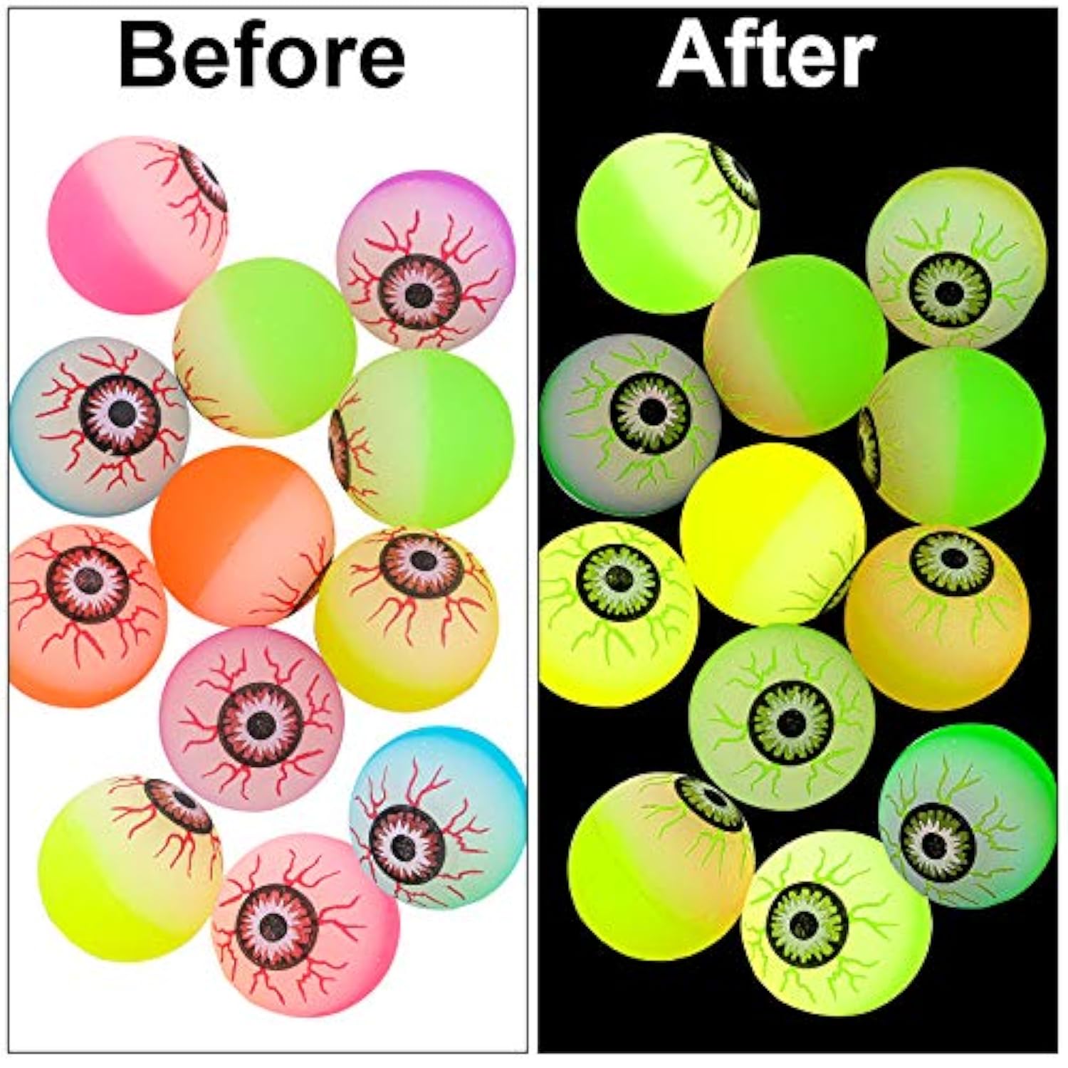 12 Pieces Halloween Bouncing Balls Glow In The Dark Bouncing Eyeballs Halloween Theme Eyeballs For Halloween Favor Supplies
