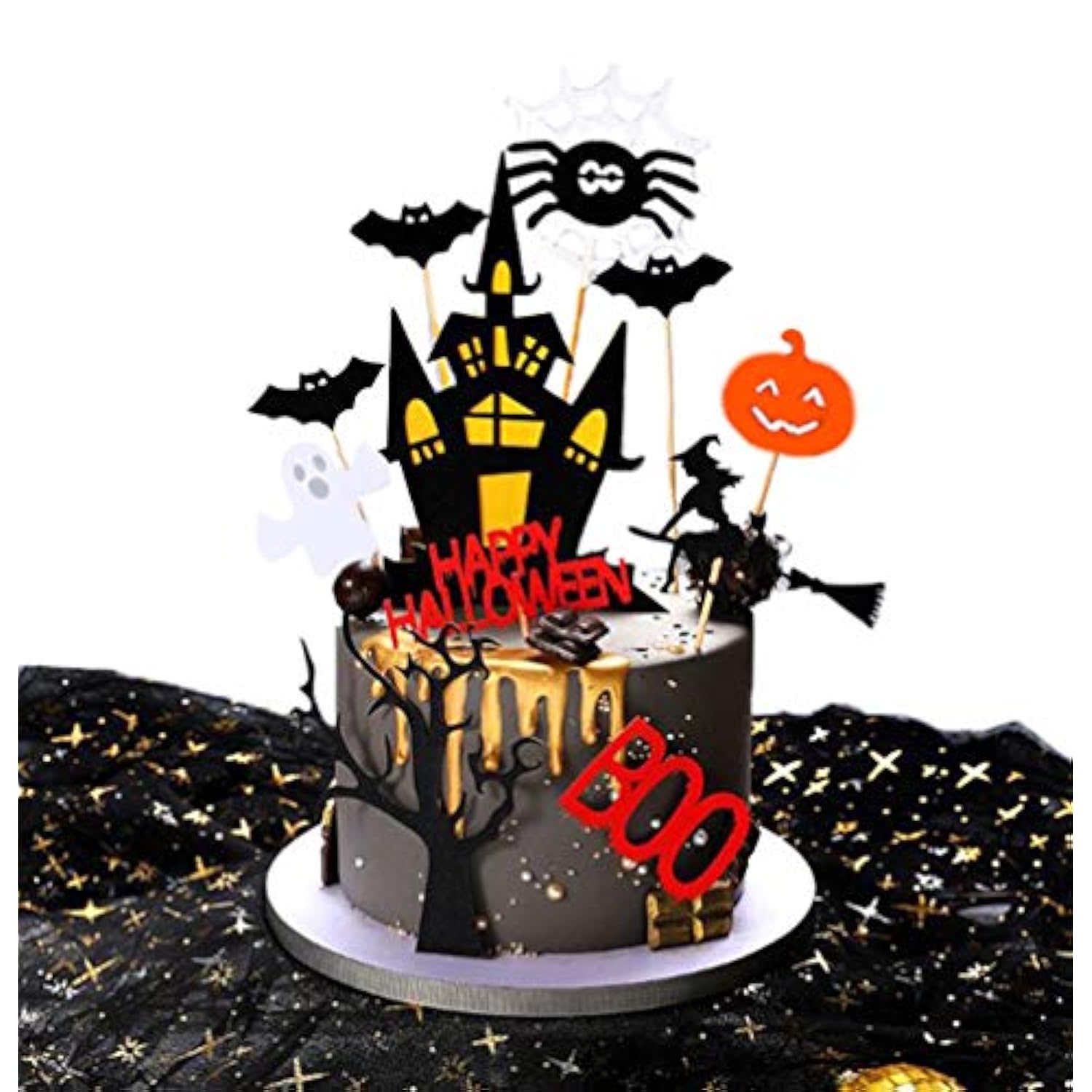 Set Of 22 Halloween Cake Topper Cupcake Topper Haunted House Cake Topper Halloween Cake Decoration Ghost Cake Decoration Pumpkin Cupcake For Wizard Party Ghost Spider Party